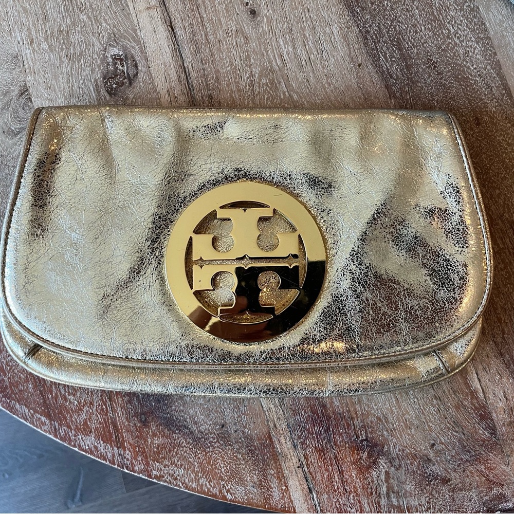 Tory Burch Metallic Gold Clutch